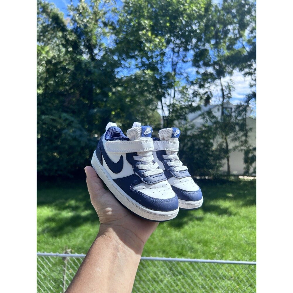 Nike Unisex Baby/Toddler Blue White Hook & Loop Low Top Sneakers US 8C